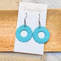 Aqua Acrylic Weave Earrings