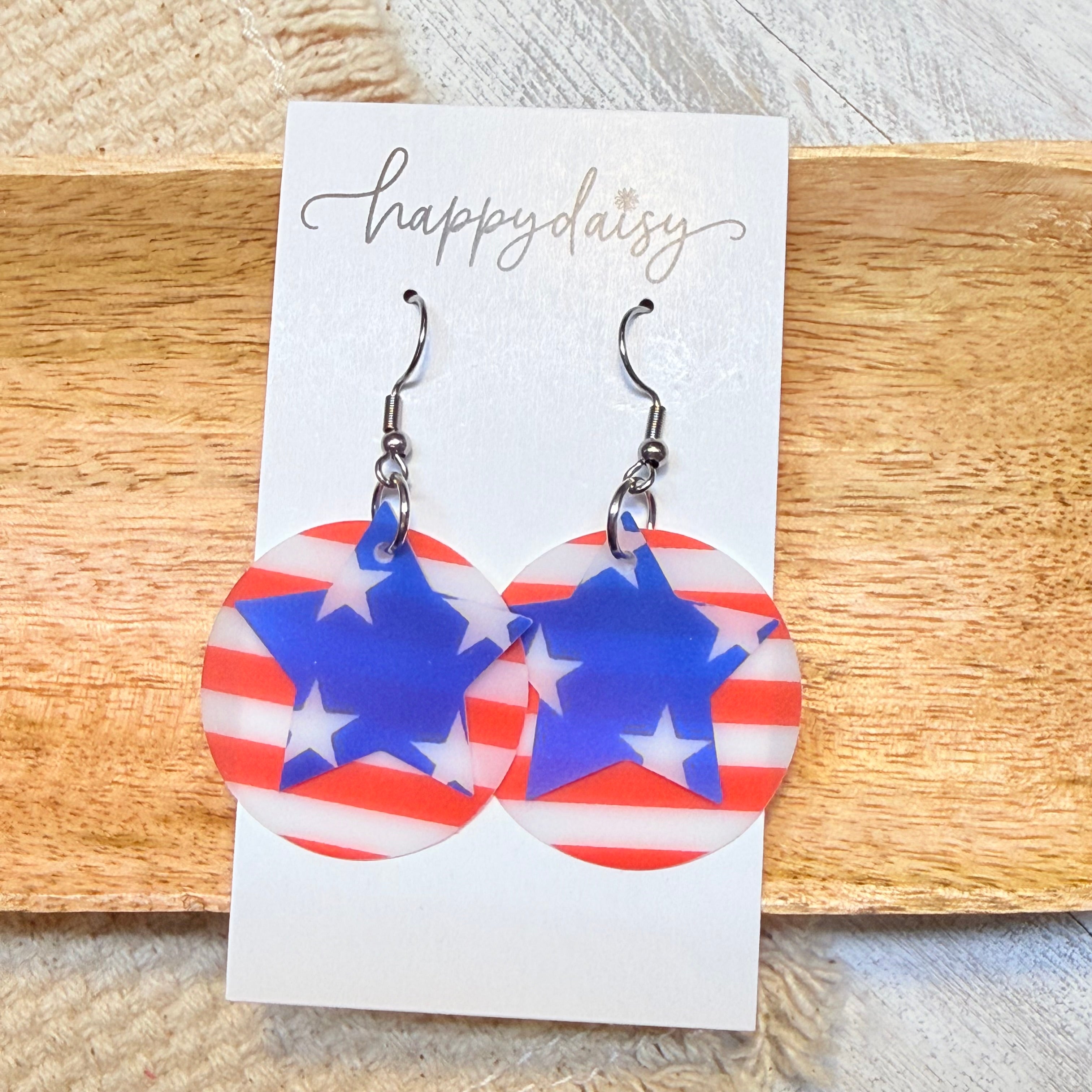 Stars and Stripes Pool Beach Earrings