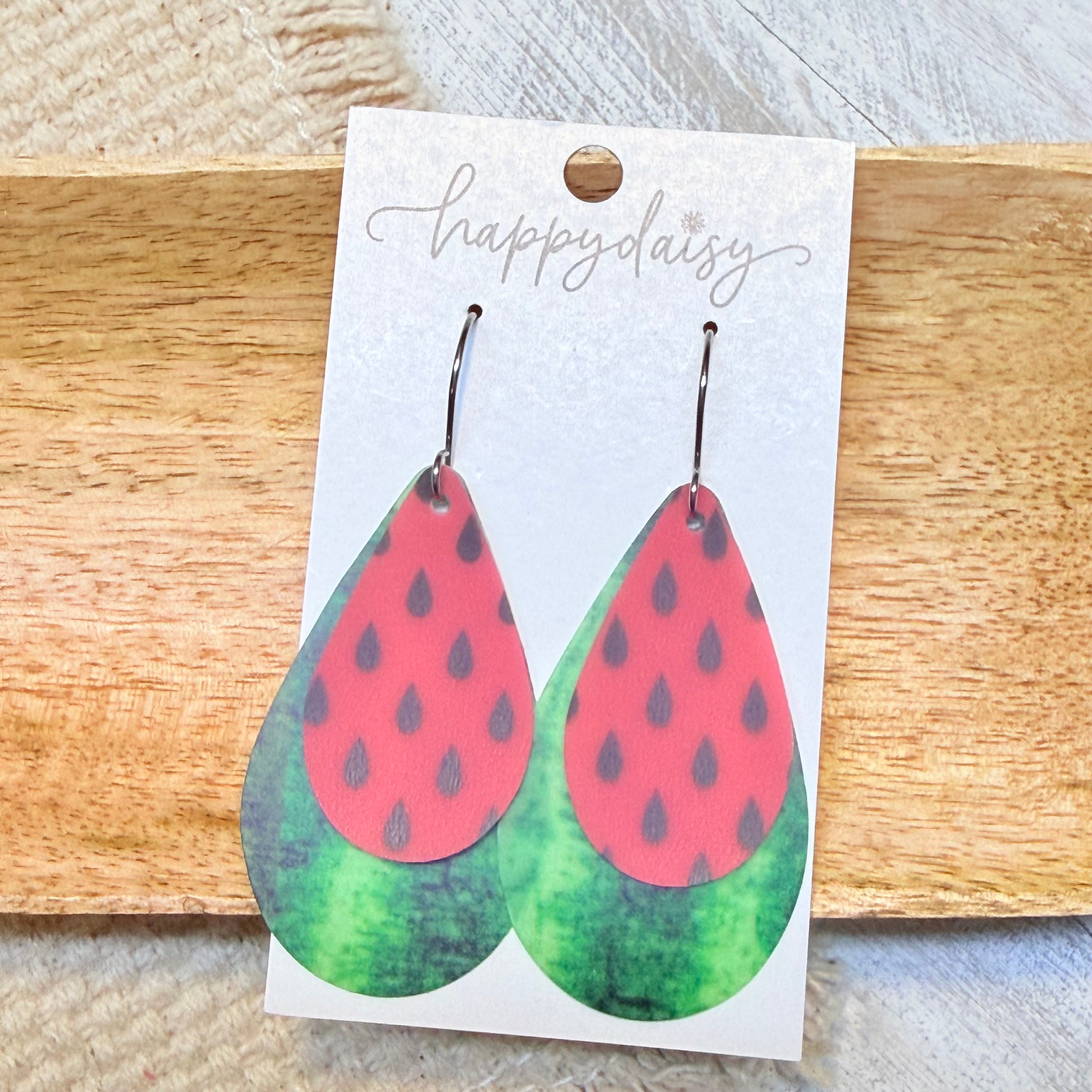 Watermelon Pool Beach Teardrop Earrings