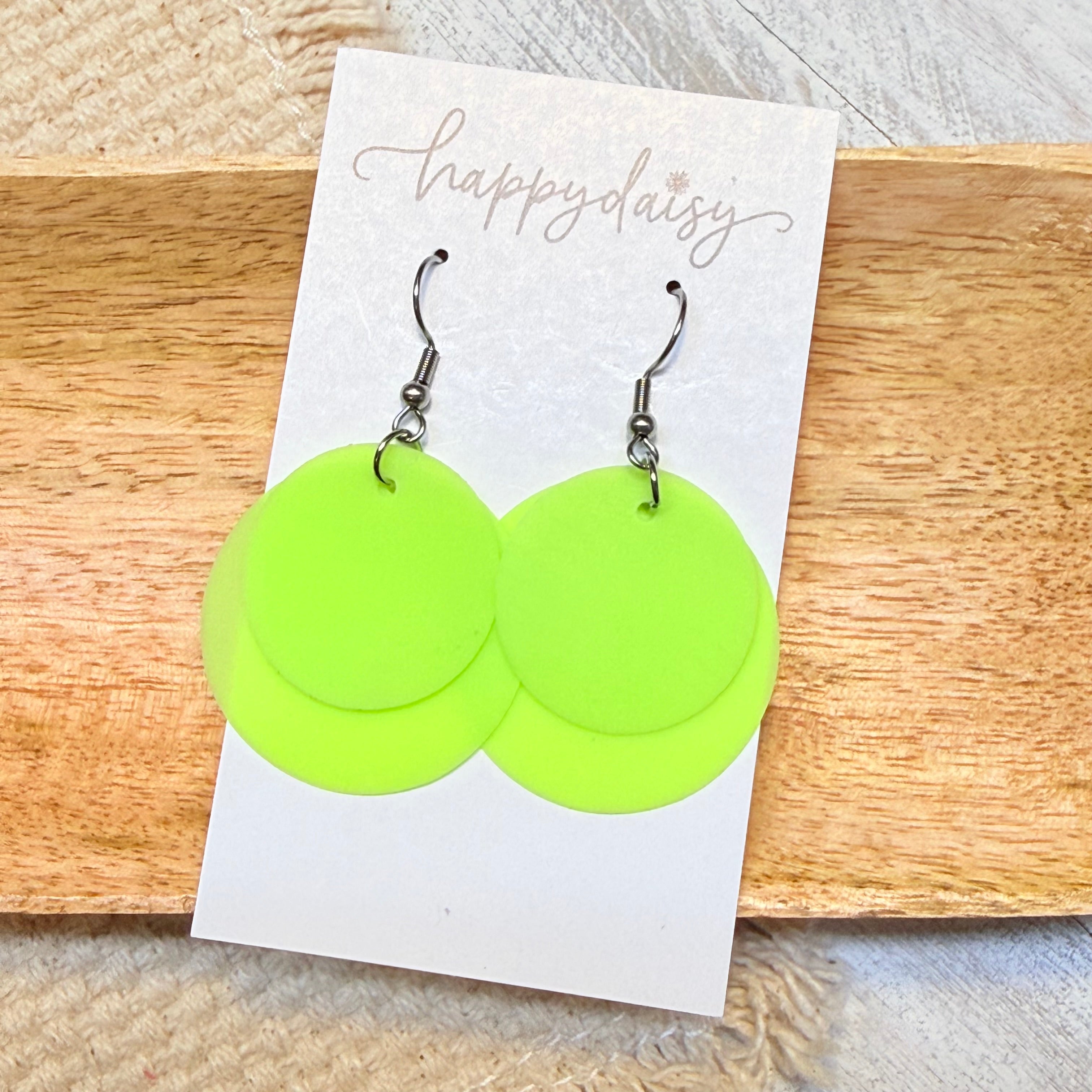 Lime Green Pool Beach Earrings