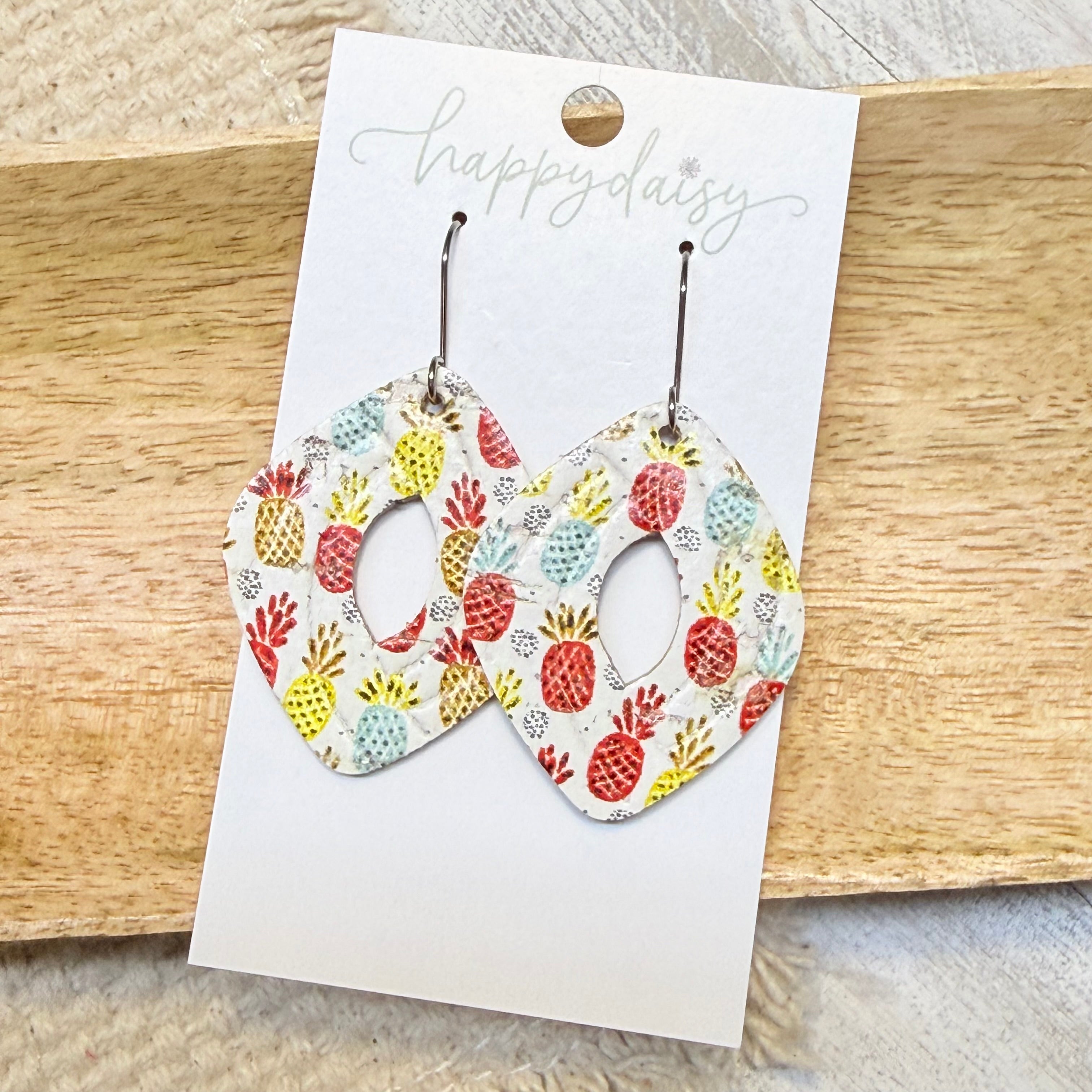 Pineapple Print Jenn Earrings