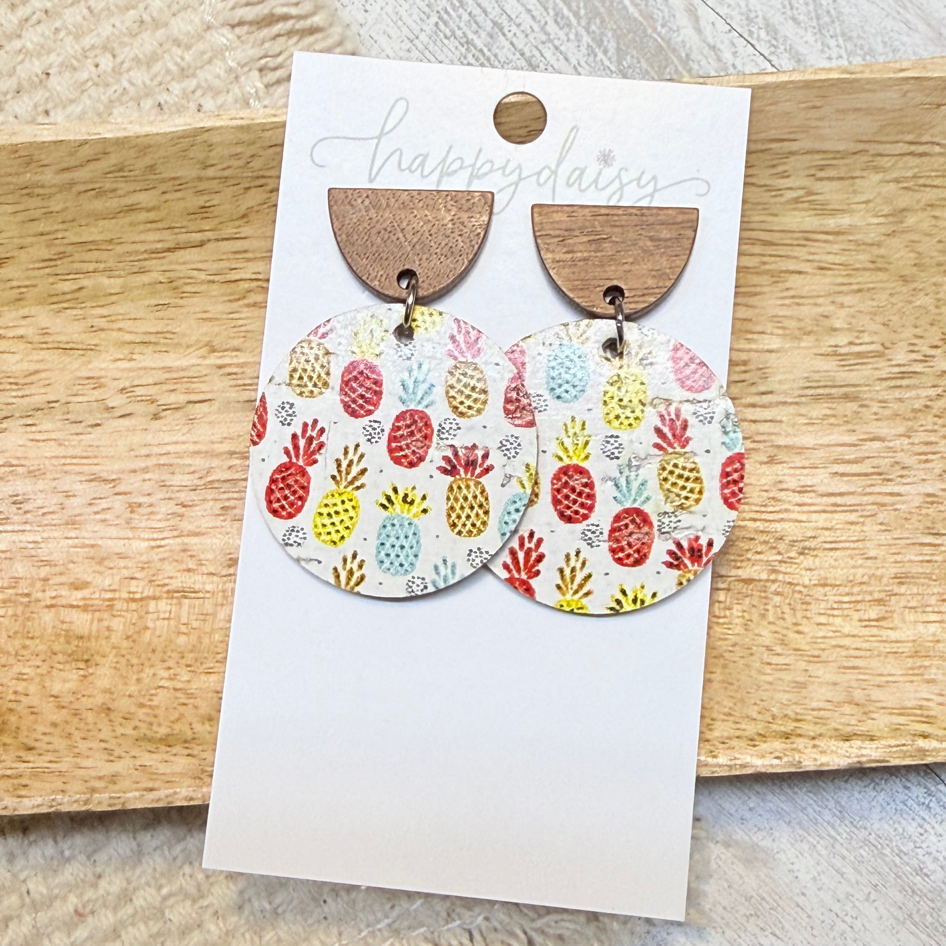 Pineapple Print Luna Earrings