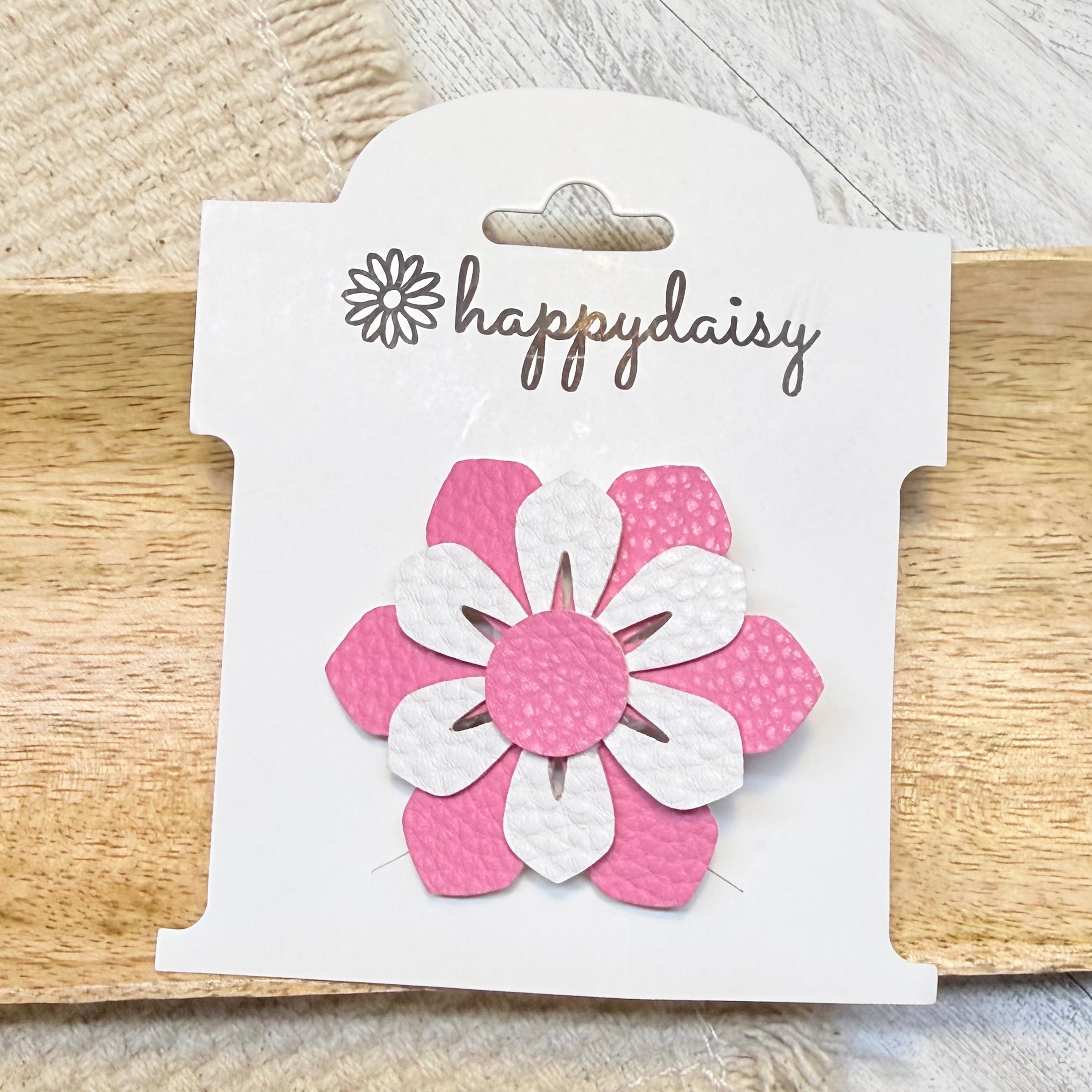 Pink Island Flower Clip 2"