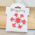 Red Island Flower Clip 2"