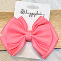 Coral Pink Ribbon Bow 4"