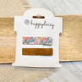 Sage Floral & Brown Hair Clip Set 1.75"