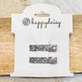 Silver Glam Mini Hair Clip Set 1.25"