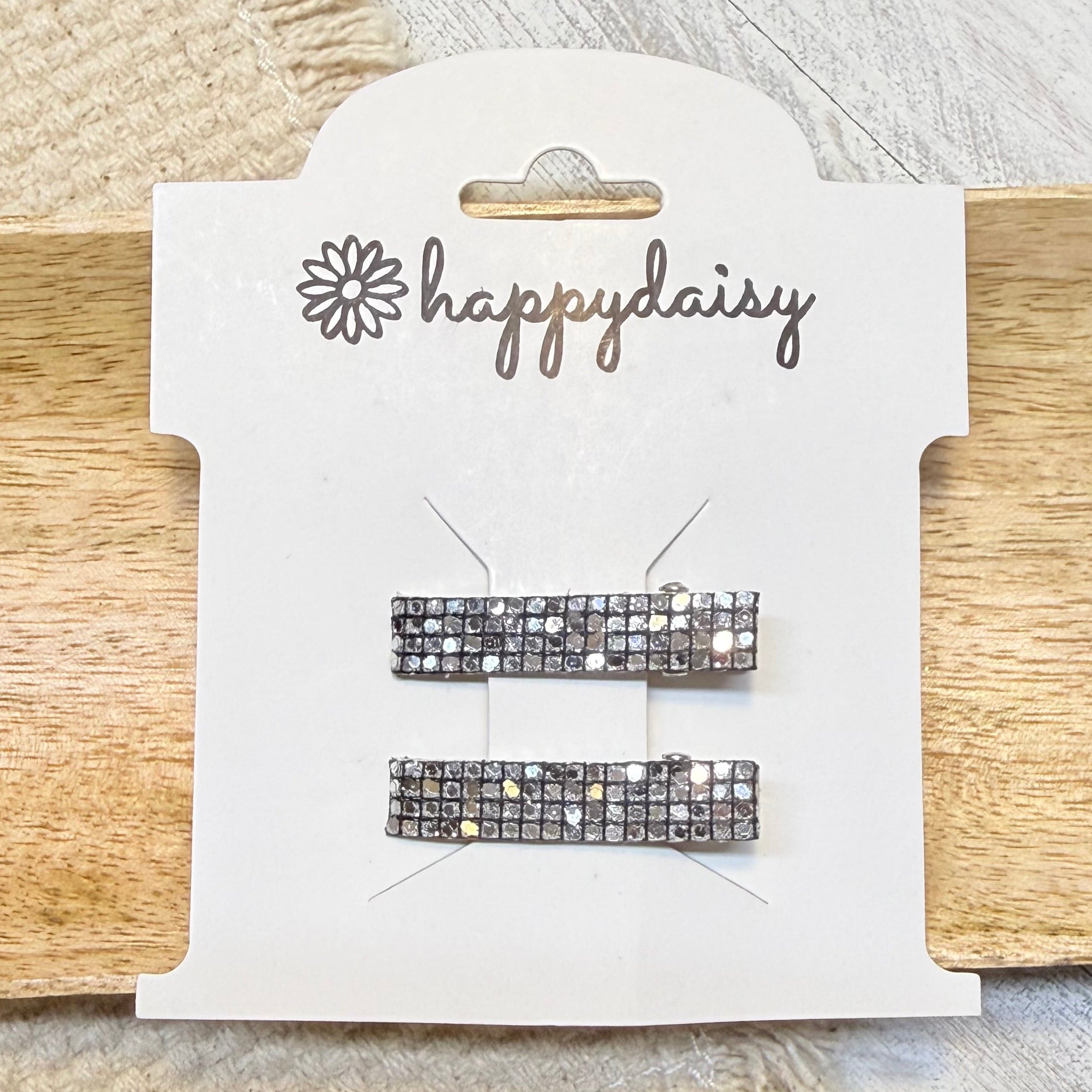 Silver Glam Mini Hair Clip Set 1.25"