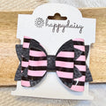 Pink Stripe Tumbler Bow 3"