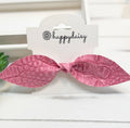 Pink Gator Embossed Ponytail Bow 5.5"