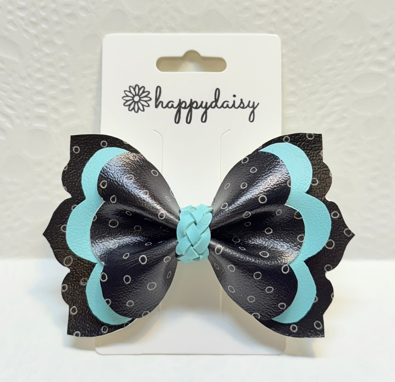 Black & Turquoise Dakota Bow 4"