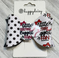 Little Sister Biggest Fan Baseball Bow 4"