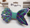 Aqua & Purple Mermaid Bow 4"