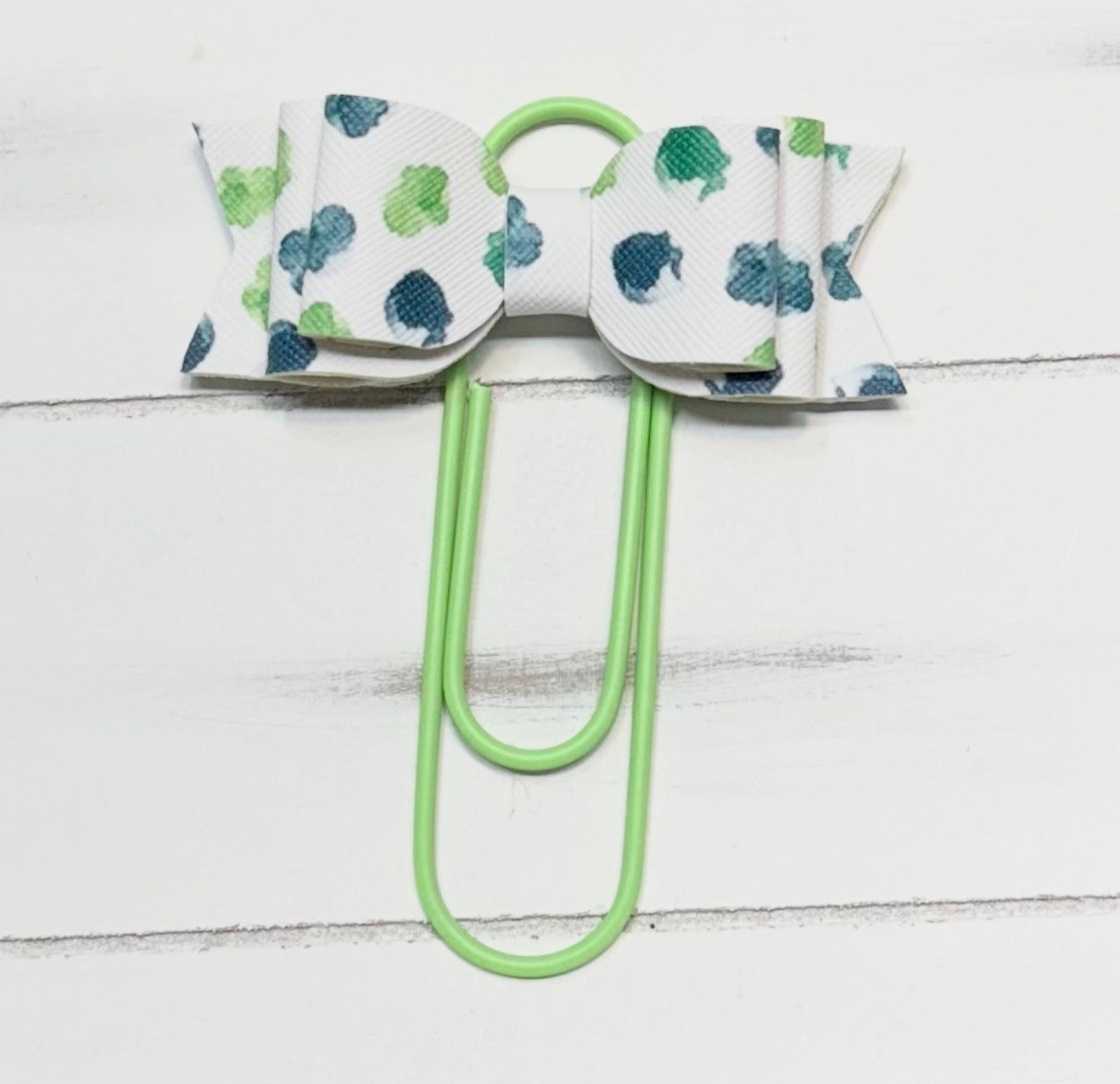 Green Dot Bow Bookmark/Straw Topper