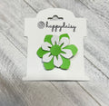 Lime Green Island Flower Clip 2"