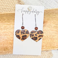 Leopard Animal Print Heart Earrings