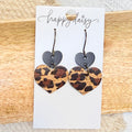 Leopard Animal Print Heart Earrings
