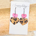Leopard Animal Print Heart Earrings
