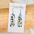 Seafoam Green Animal Print Bar Earrings