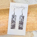 Silver & Black Mystic Python Bar Earrings
