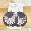 Farm Rose Animal Print Statement Chicken Earrings