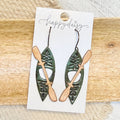 River Kayak Green Leather Earrings