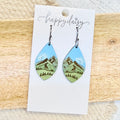 Mountain Scene Wood Earrings