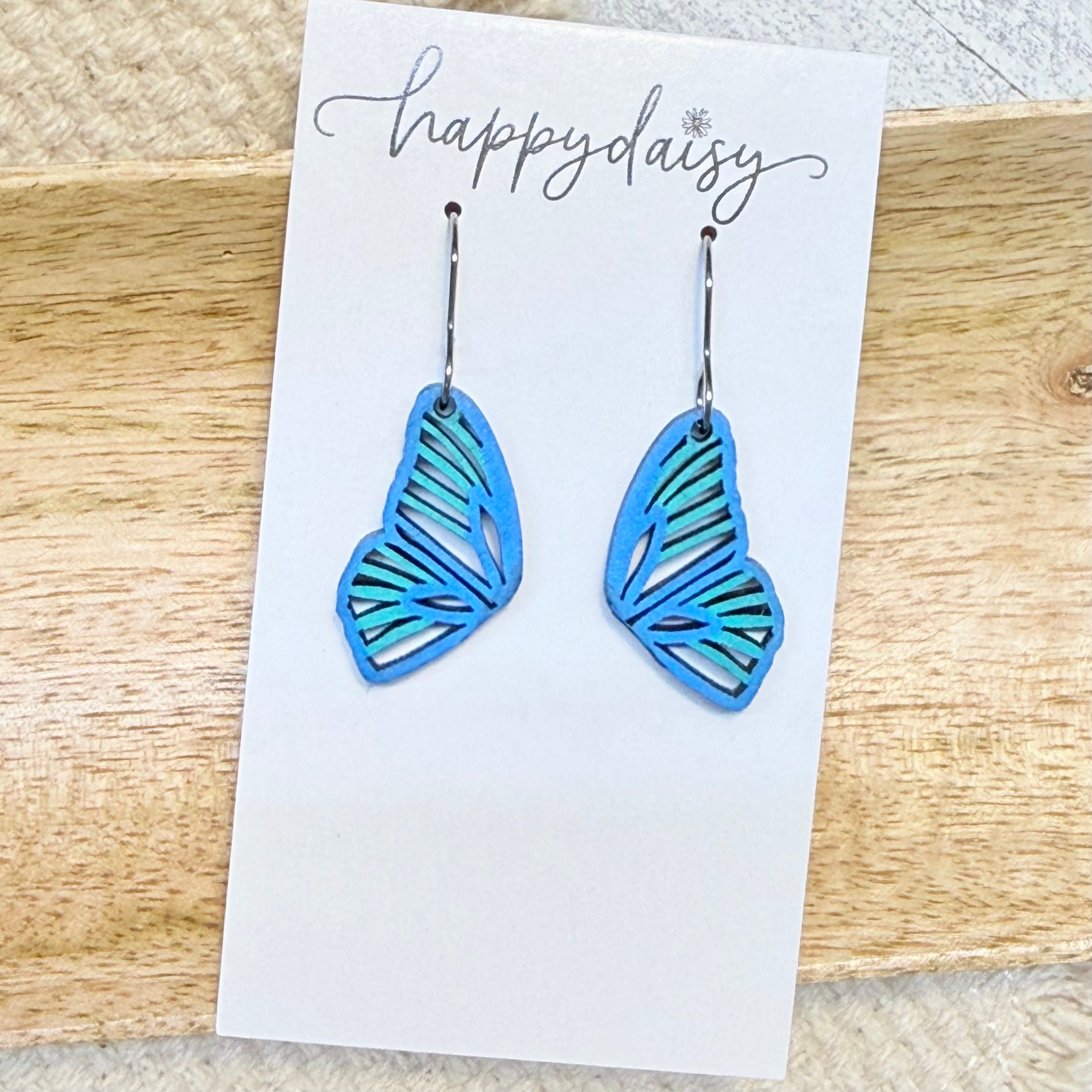 Butterfly Wing Wood Earrings