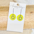 Sun Charm Yellow Sherry Leather Earrings