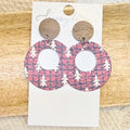 Pine Plaid Mandy Leather Earrings