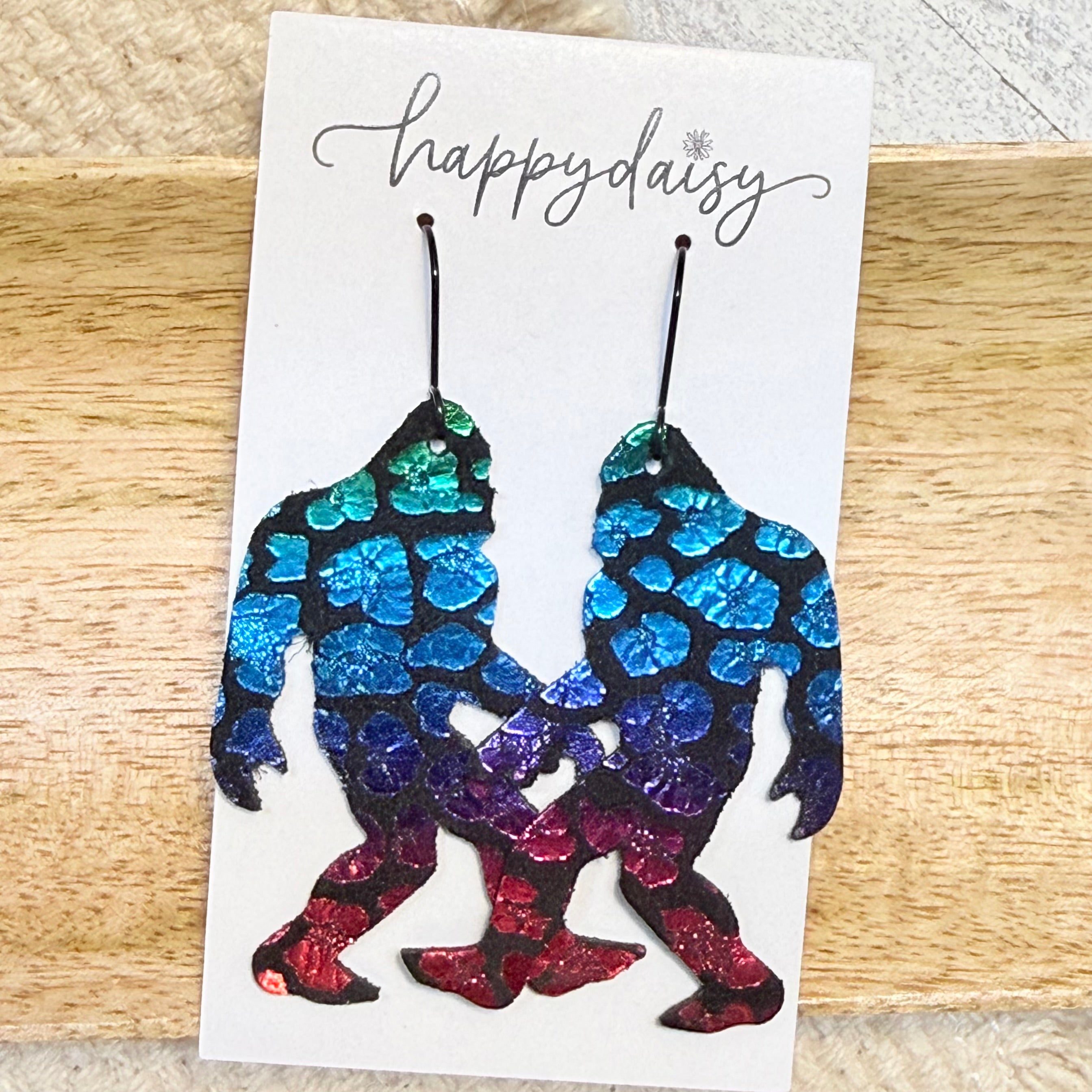 Smoky Mountain Big Foot Metallic Leopard Earrings