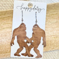 Smoky Mountain Big Foot Brown Leather Earrings
