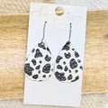 Western Classic Cow Print Teardrop Leather Earrings