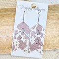 Western Rustic Cow Print Chevron Leather Earrings