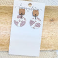 Western Rustic Cow Print Mini Halo Leather Earrings