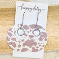 Western Rustic Cow Print Maxi Mandy Leather Earrings