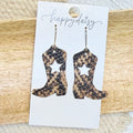 Western Star Boots Leather Earrings