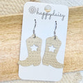 Western Star Boots Wheat Leather Earrings