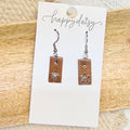 Rustic Star Mini Bar Leather Earrings