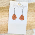 Rustic Star Mini Teardrop Leather Earrings