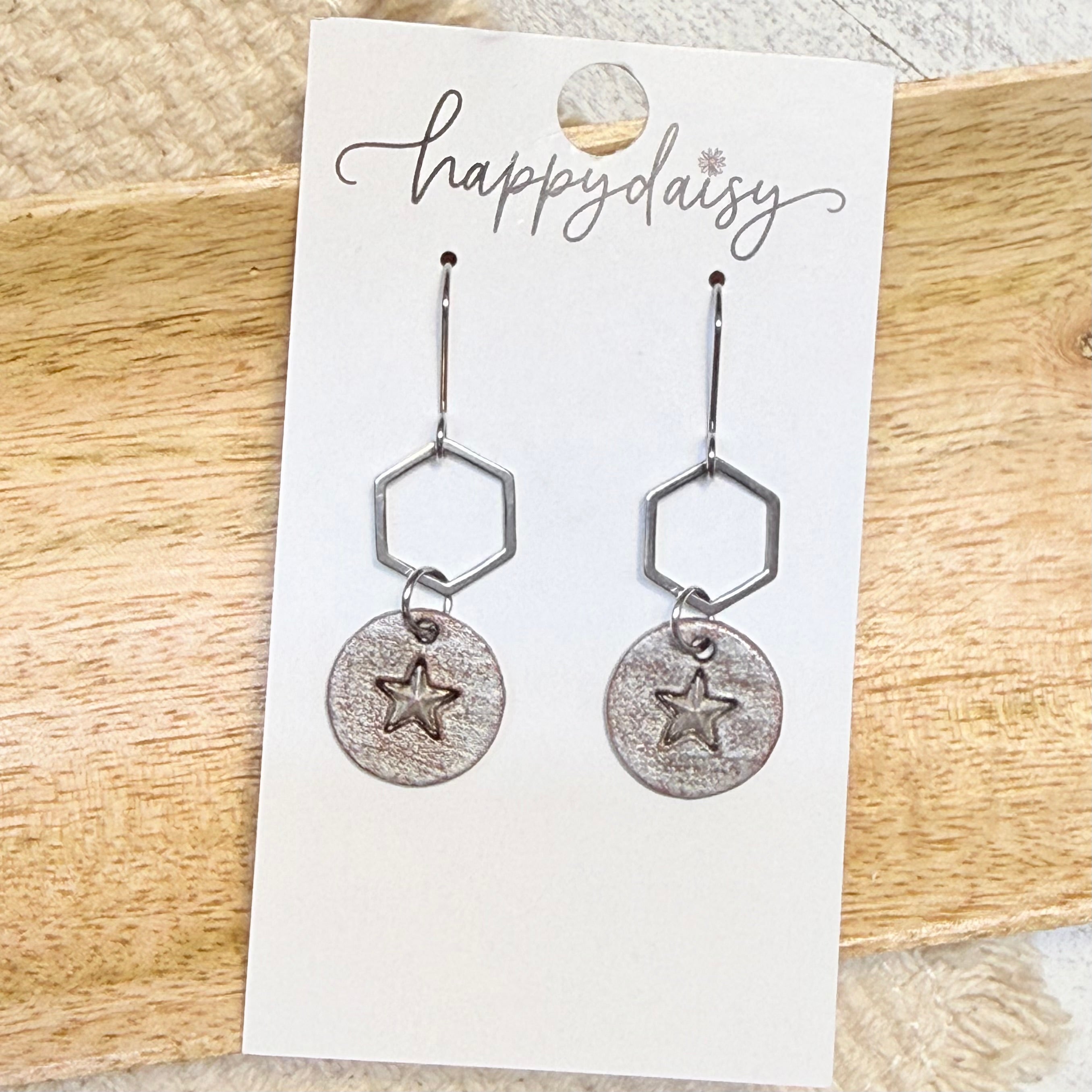 Rustic Star Katie Leather Earrings