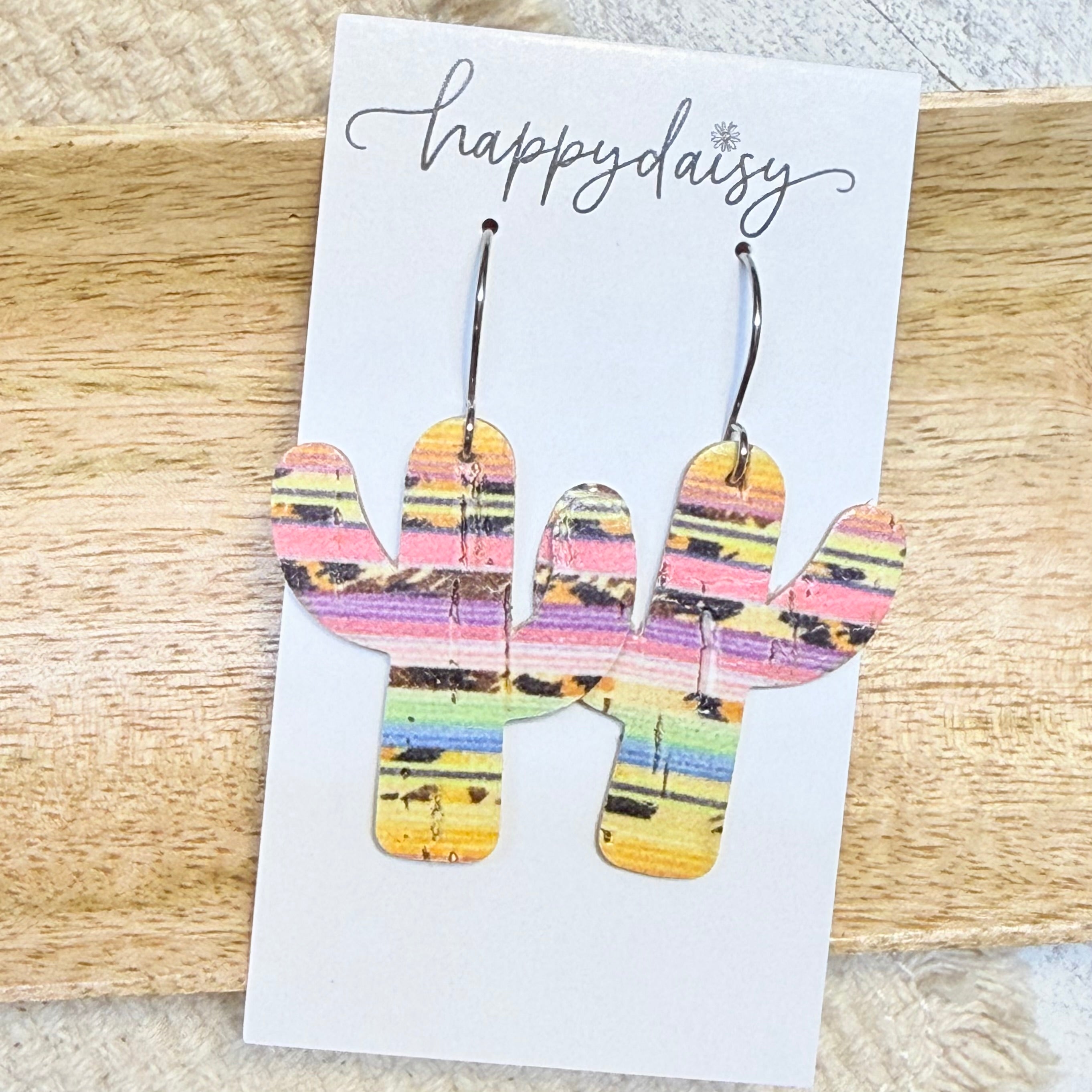 Sunset Serape Cactus Earrings