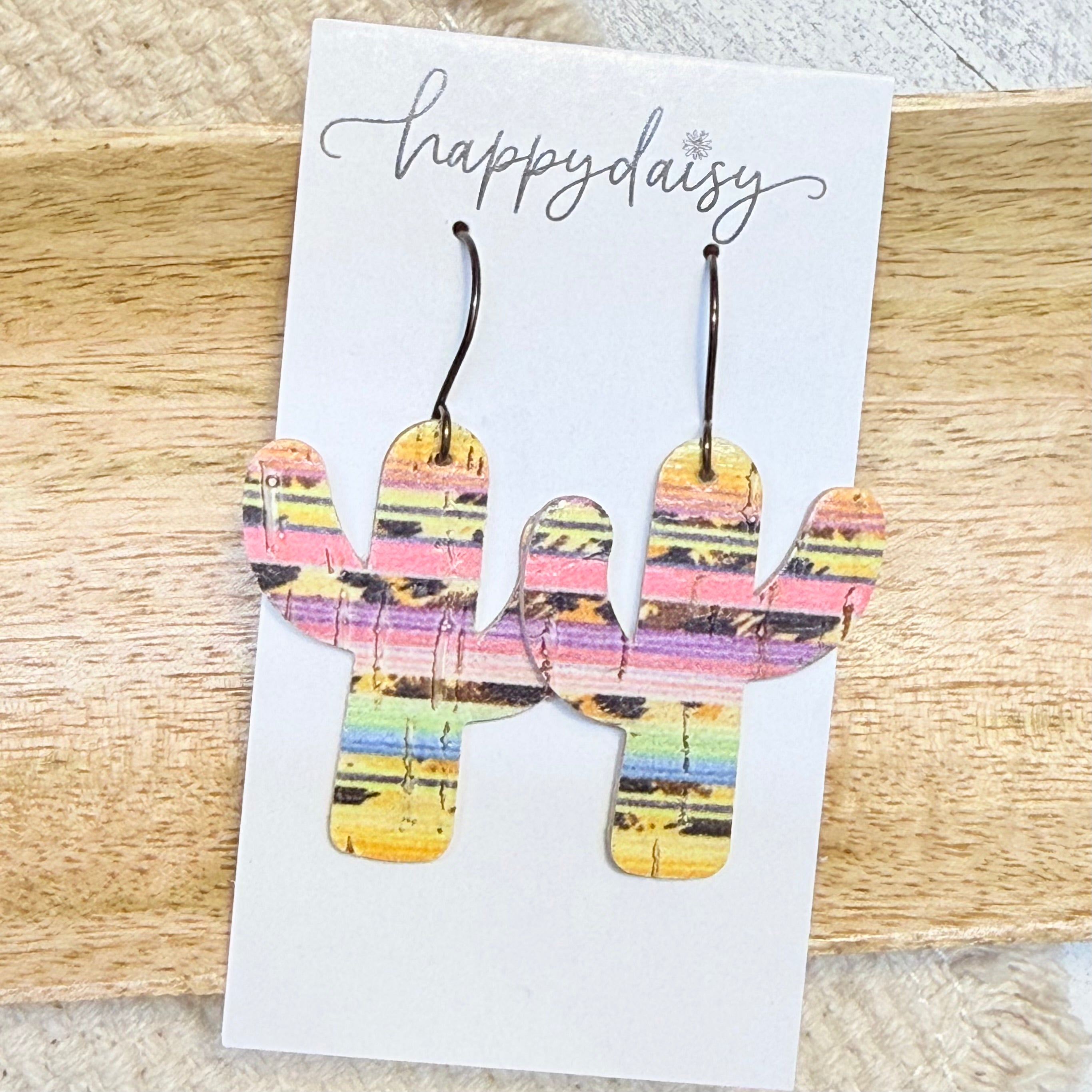 Sunset Serape Cactus Earrings