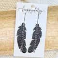 Midnight Raven Chain Feather Earrings