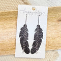 Midnight Raven Chain Feather Earrings