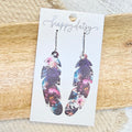 Midnight Bloom Raven Feather Earrings