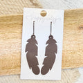 Espresso Raven Feather Earrings