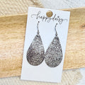 Silver Dusted Espresso Teardrop Earrings
