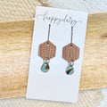 Mocha Mini Hex Earrings