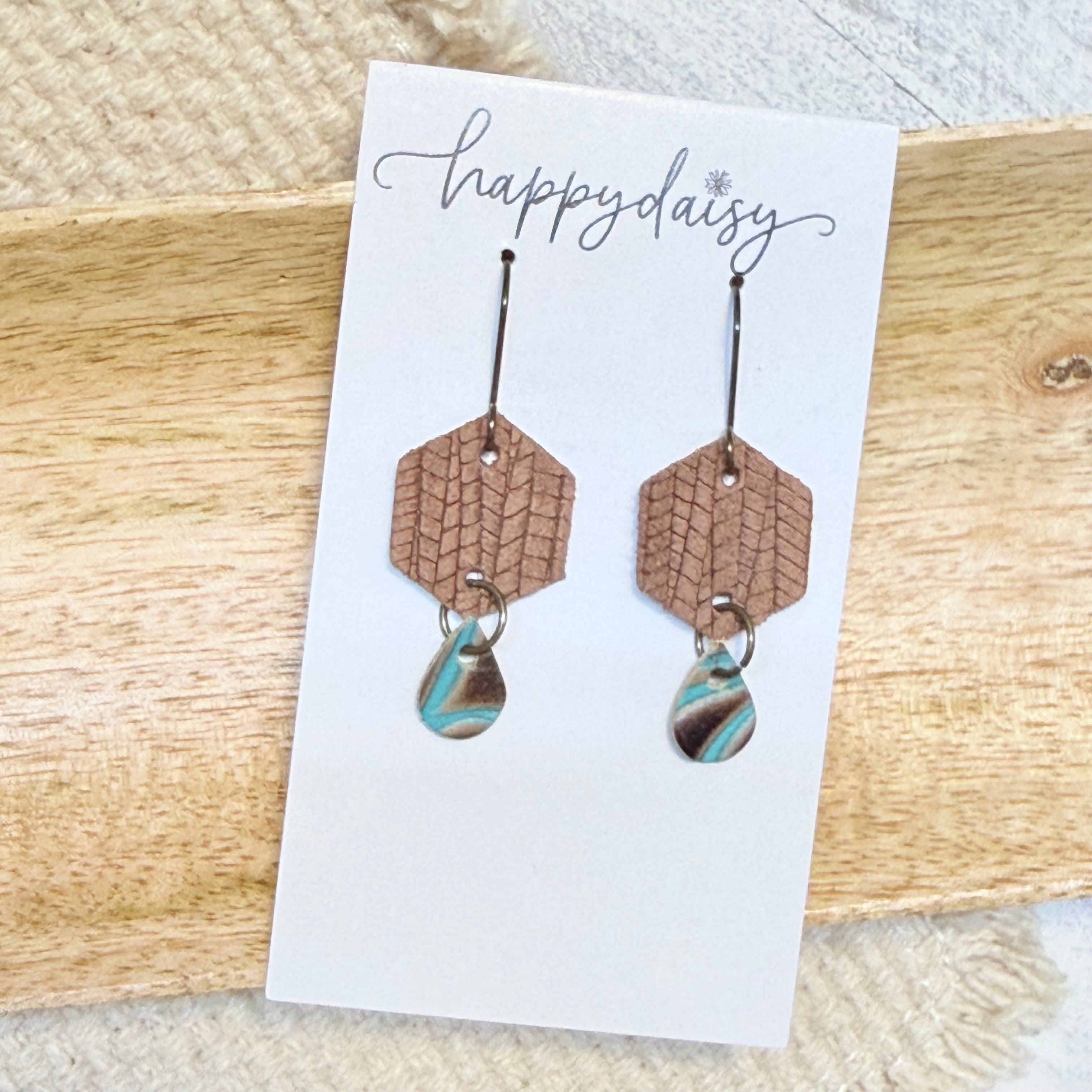 Mocha Mini Hex Earrings
